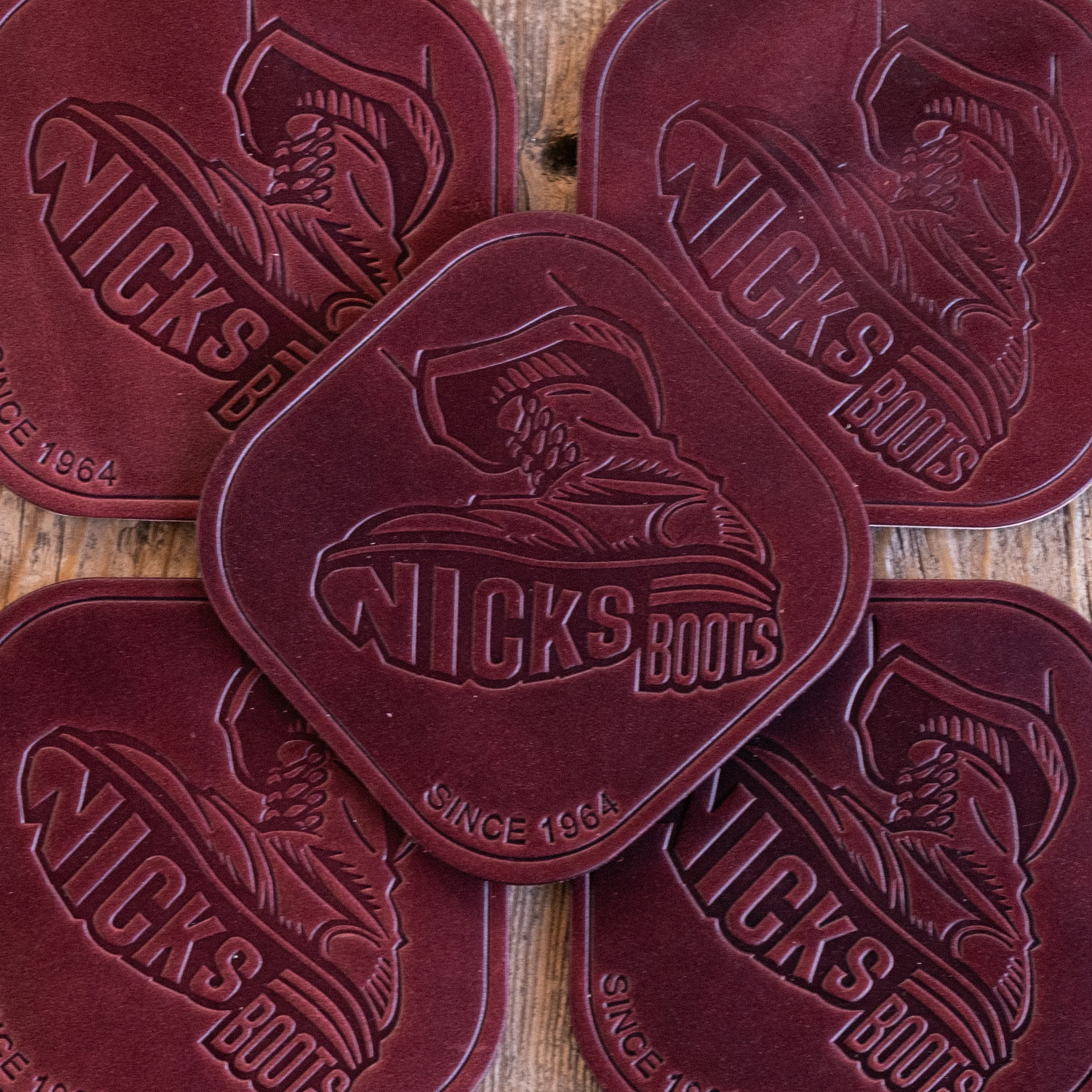 Nicks Stomp Coaster(In-Stock) - 12-15oz Wickett & Craig Belt Leather | Set of 5 - Image 14
