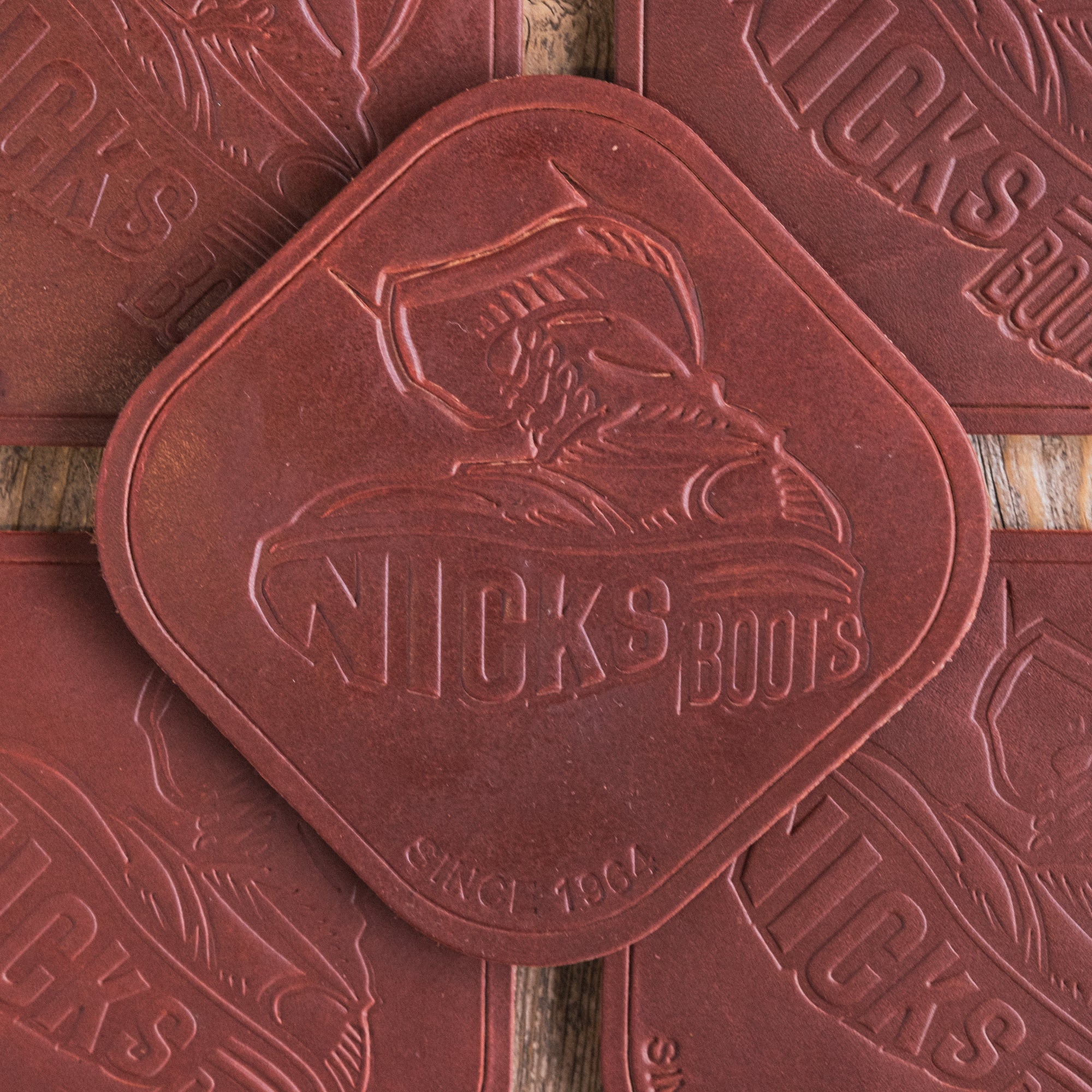 Nicks Stomp Coaster(In-Stock) - 12-15oz Wickett & Craig Belt Leather | Set of 5 - Image 6