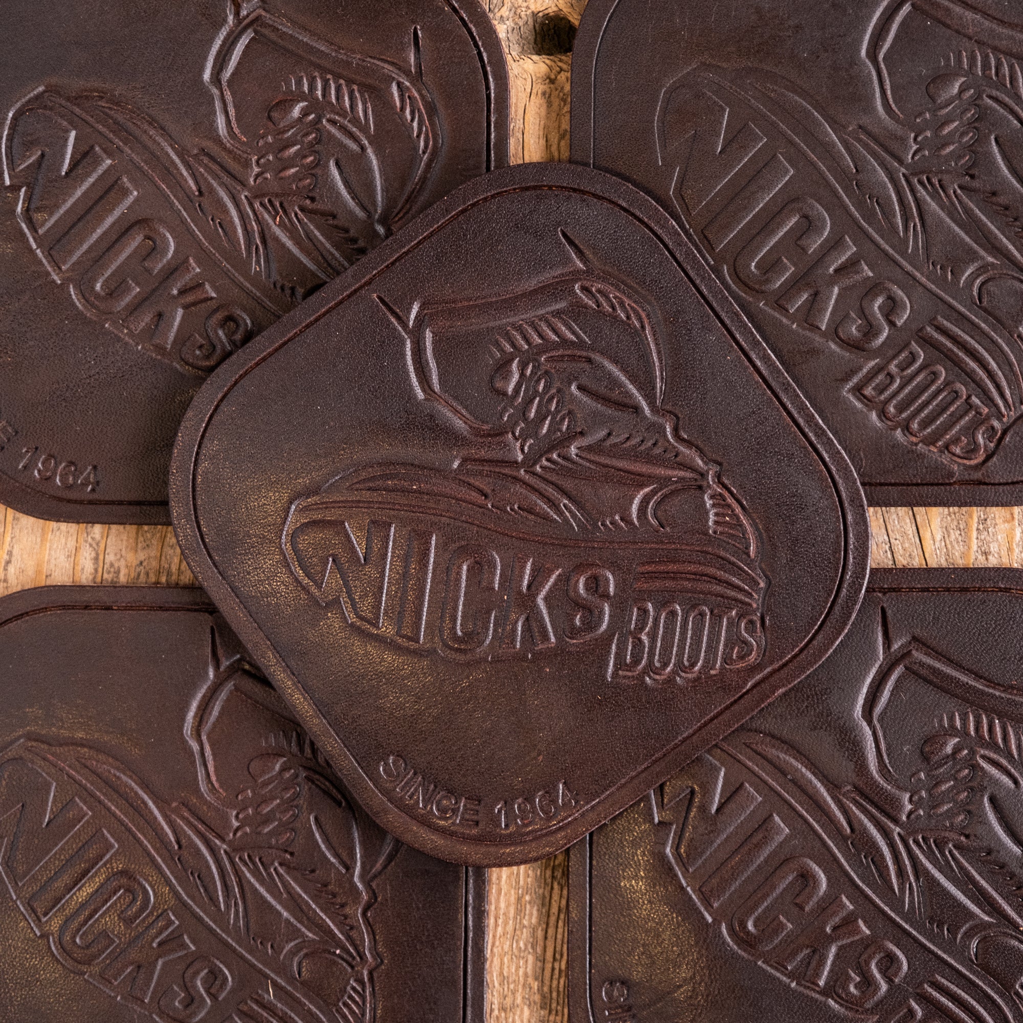 Nicks Stomp Coaster(In-Stock) - 12-15oz Wickett & Craig Belt Leather | Set of 5 - Image 7
