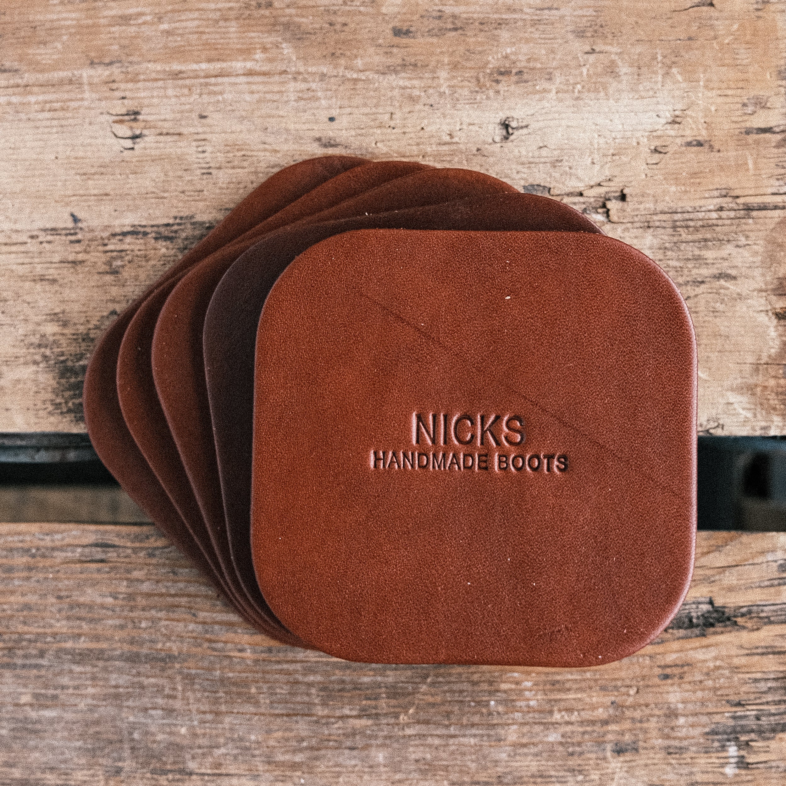 Wickett & Craig Heavy Duty Belt Leather Coasters (12–15oz, 5 Pack) - Image 10