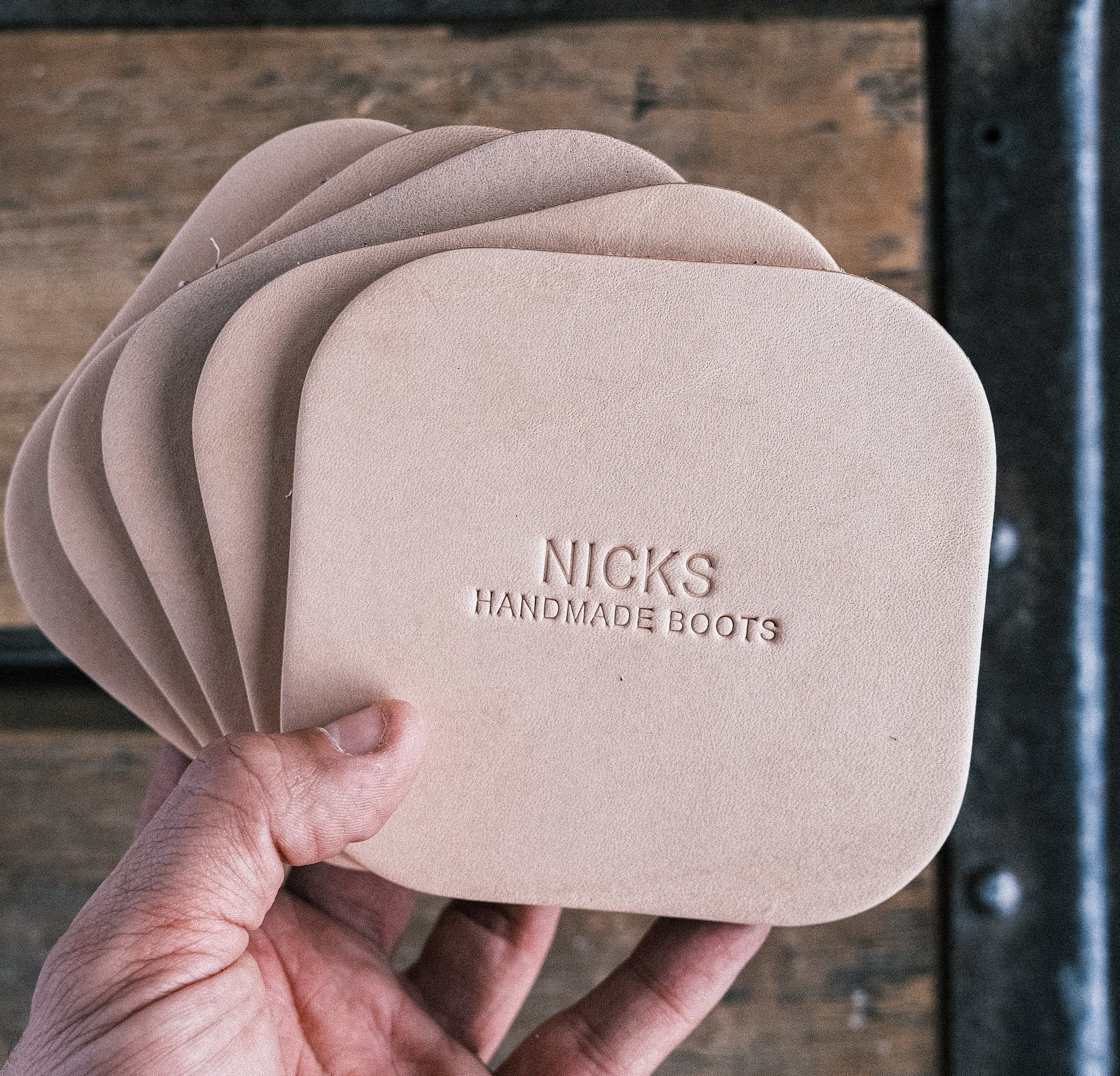 Wickett & Craig Heavy Duty Belt Leather Coasters (12–15oz, 5 Pack) - Image 12